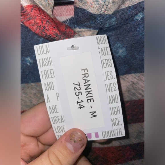 LulaRoe Patriotic “Frankie” Hoodie - Picture 7 of 9
